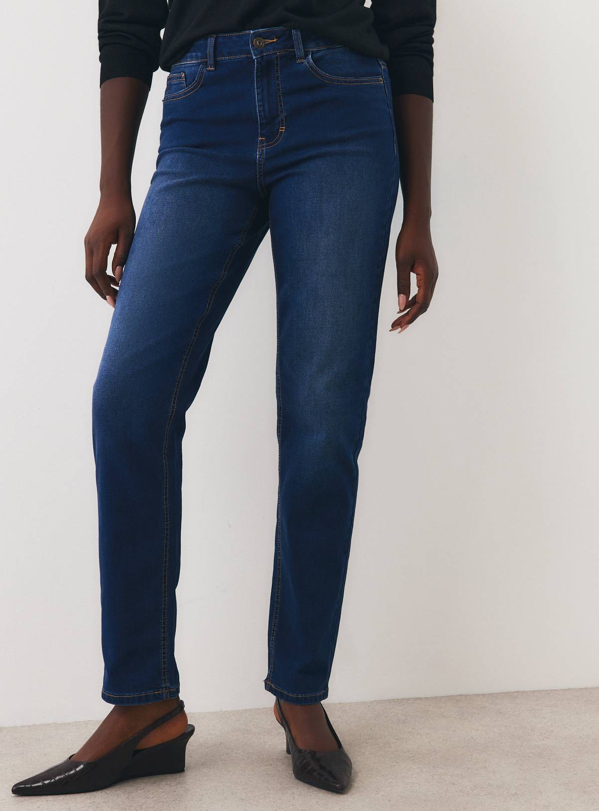 Dark Denim Straight Leg Jeans 24L - Image 2